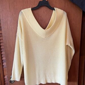 Yellow Off the shoulder Women's Sweater